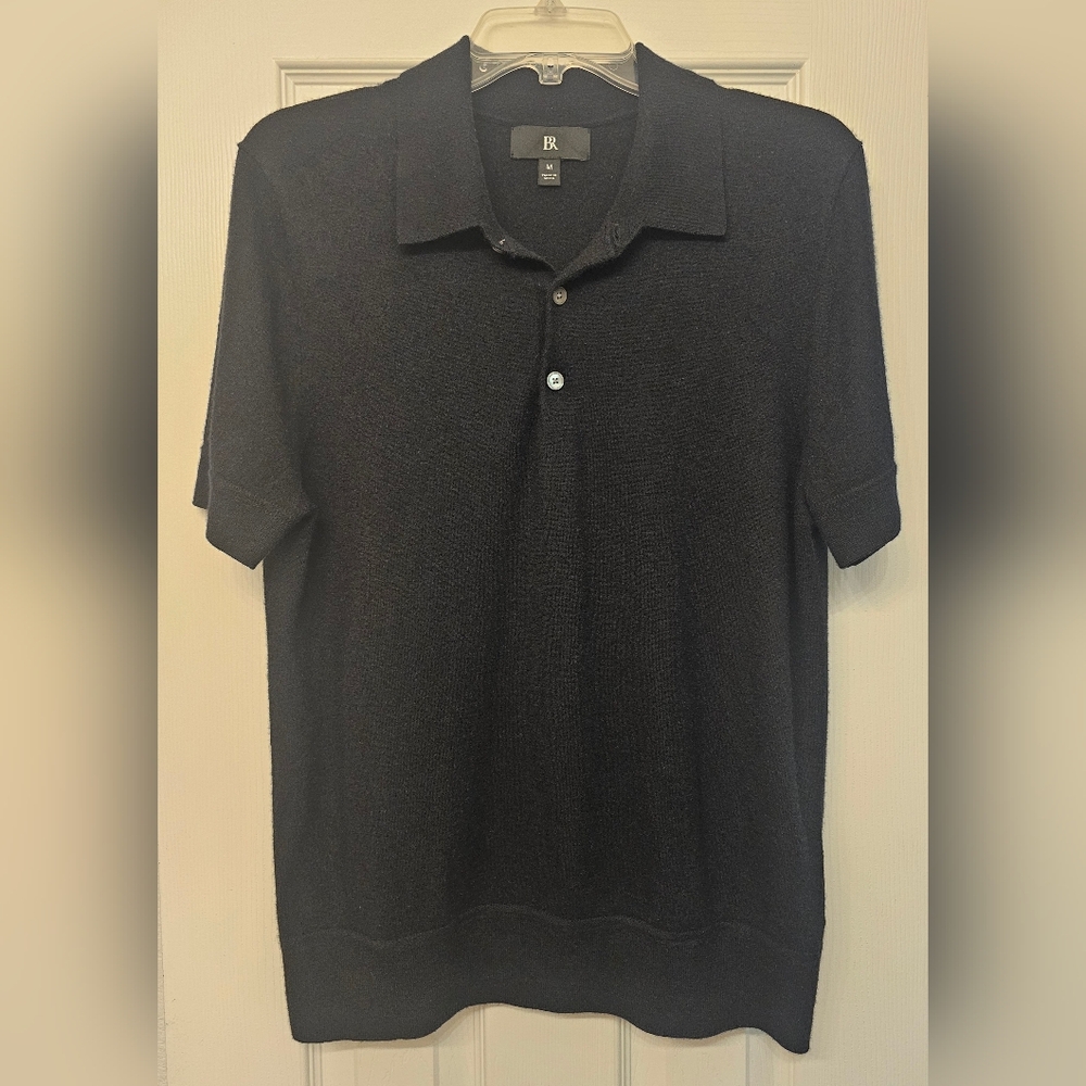 Banana Republic Cashmere-Silk Short-Sleeve Sweater Polo Sweater